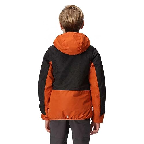 Childrens/Kids Volcanics VII Reflective Waterproof Jacket (7-8 Years) (Black/Burnt Copper)2