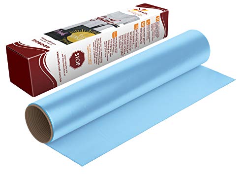 Firefly Craft Regular Sky Blue Heat Transfer Vinyl Sheet | Sky Blue HTV Vinyl | Sky Blue Iron On Vinyl for Cricut and Silhouette | Heat Press Vinyl for Shirts - 12" x 20"