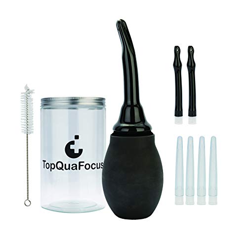 TopQuaFocus 14.5OZ Enema Bulb Douche Coffee Enema for Man Woman Enema Kit Black