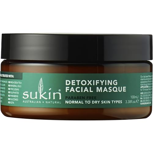 Sukin Super Greens Detoxifying Facial Masque, 3.38 Oz