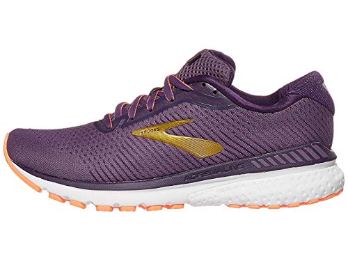 Brooks Womens Adrenaline GTS 20 Running Shoe - Grape/Jewel/Cantaloupe - B - 9.5