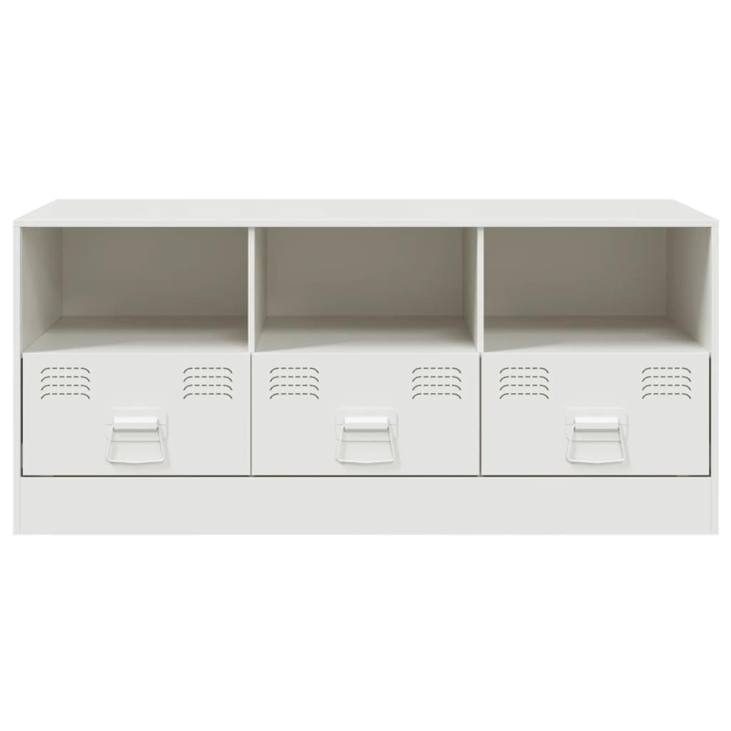 LAPOOH Biała stalowa szafka pod telewizor 99x39x44 cm, stół telewizyjny, szafka telewizyjna, szafka telewizyjna, stół telewizyjny, meble do salonu, stół do salonu TV - 841738