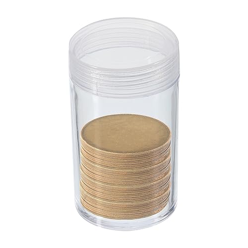PATIKIL tubos para monedas 55mm, pack de 5 con caja miniatura 5