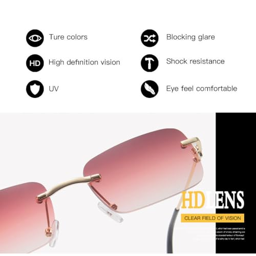 Retro Sunglasses Women Fashion Rimless Gradient Sun Glasses Shades Cutting Lens Ladies Frameless Eyeglasses2