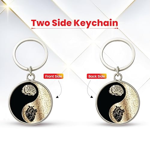 Image of MG | Protective Evil Eye /Spiritual Symbols /Om /Motivational Keychains | Double-Sided Metal Key Ring | Good Luck and devine Charm for Car, Bike, Home & Office