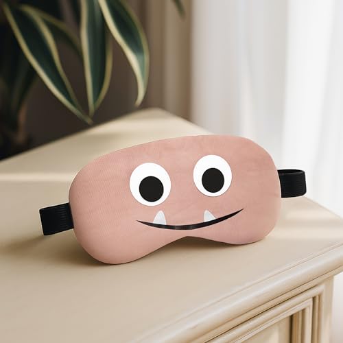 Image of Jenna Cute Bunny Blue Fur Sleeping Eye Shade Mask Cover for Insomnia, Meditation, Puffy Eyes and Dark Circles (Teeth Pink)