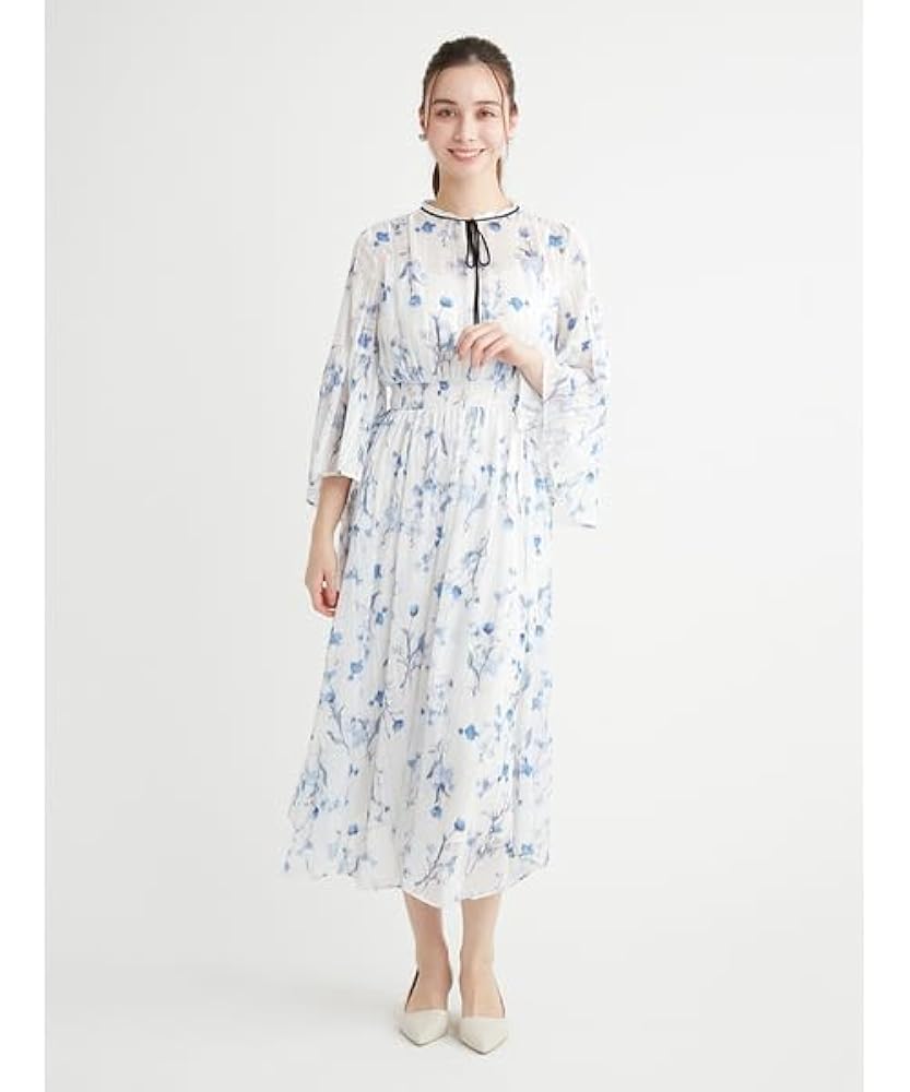 ゆゆゆ様おまとめ①セルフォード ボウタイワンピース 水色 花 36 総柄 ゆゆゆ様おまとめ①セルフォード ボウタイワンピース 水色 花 36