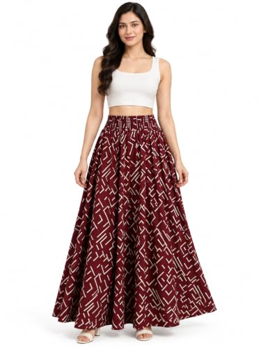 Image of Women's Printed Viscose Crepe Flared Palazzo Pants with Pockets | Elastic Waist | Full Length | Casual | Free Size