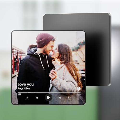 Coiisovd Spotify Musikgeschenk für Ihn & Sie - Kühlschrankmagnet mit Musik,Personalisierte Geschenk für Frauen Paare Freundin Partner Couple Männer,Fotogeschenke für Jahrestag Geburtstag