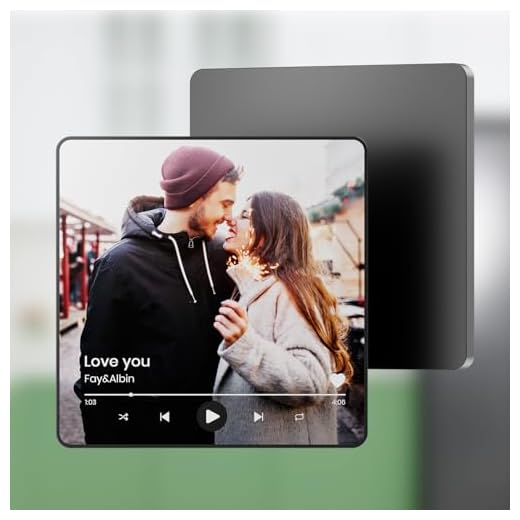 Coiisovd Imán de Nevera Personalizado con música y Foto, Reproductor Musical de Spotify con Portada de álbum magnético Que Puede Reproducir Canciones, Regalo para Cumpleaños Navidad San Valentín