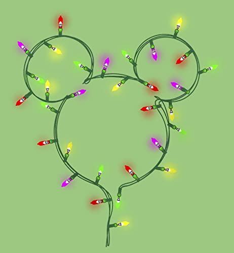 Disney Mickey Classic Christmas Lights Logo Fill Girls T-Shirt2