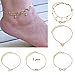Produktbild Jovono Böhmische Fußkettchen Set Pfirsich Herz Anker Kopf Perle Fußkettchen Strand Fußkette für Frauen und Mädchen5pc