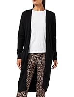 Vila Clothes Damen Strickjacke VIRIL L/S Long Knit Cardigan - NOOS 14042770, Einfarbig, Gr. 38 (Herstellergröße: M), Schwarz (Black)