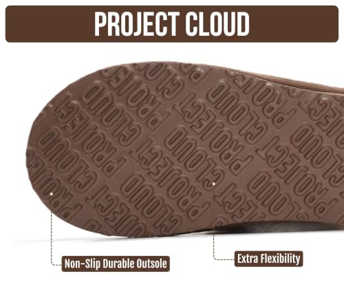 Image of Project Cloud Genuine Leather Slippers for Women with Genuine Fur Lining, Non-Slip Indoor /Outdoor Clog Mule Slippers, Memory Foam Insole