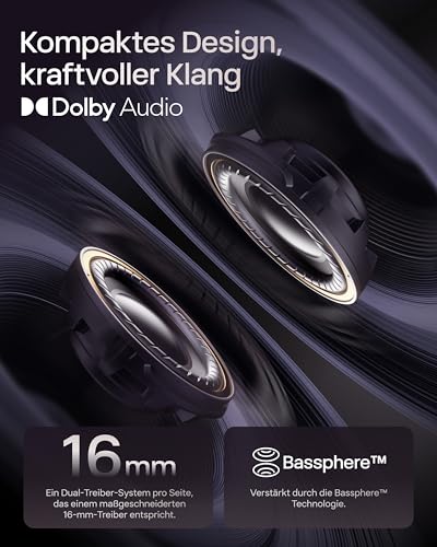 SHOKZ OpenDots ONE Open Ear Kopfhörer, Premium Dolby Audio, Clip On Earbuds mit Mikrofon, Bluetooth 5.4, schnelles Aufladen, 40 Stunden Spielzeit, IP54, Gewicht 6,5g, mit Reinigungstuch, Schwarz – Bild 4