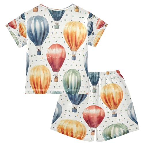 senya Hot Air Balloon Dot Summer Pajamas Set Short Cotton Sleepwear 2 Piece2