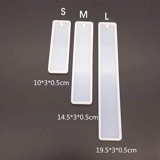 MGS CRAFT VIBES Silicone Resin 3pc Bookmark Making Resin Mold DIY Rectangular Design Art Mould for Craft Epoxy Mould 3PC Set Candle Making Moulds 3