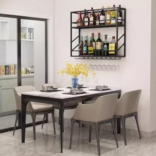Étagère de bar flottante industrielle pour bouteilles d'alcool