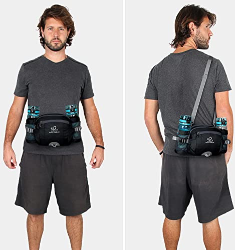 Waterfly Fanny Pack Waist Bag: Fannie Pack 2 Water Bottle Holders Lumbar Belt Hiking Walking Running Jogging Camping Large Woman Man (Bottle Not Included） #TOP5