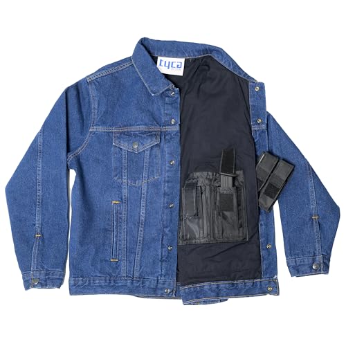 Stonewashed Denim Concealed Carry Jacket with Universal Holster and Extra Magazine Holder3
