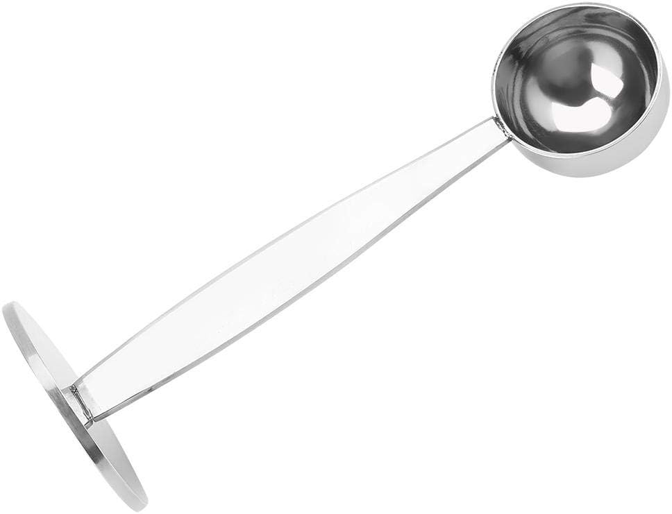 Pomya Two-in-one coffee Spoon Bean-Powder Presser, Dual-purpose Espresso Tamper and Coffee Measure Spoon Stainless Steel Tamping Measuring Coffee Bean Powder Spoon Scoop