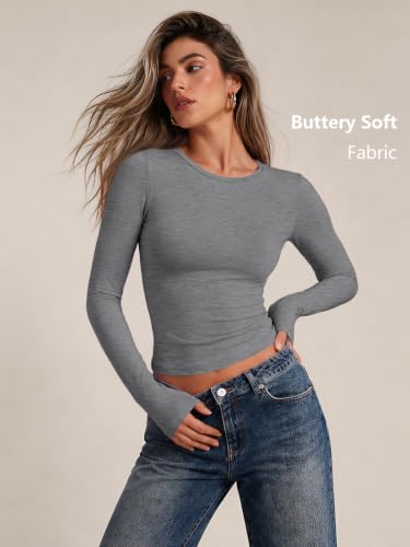 Image of Trendy Queen Womens Long Sleeve T Shirts Fall Fashion Basic Y2K Tops 2026