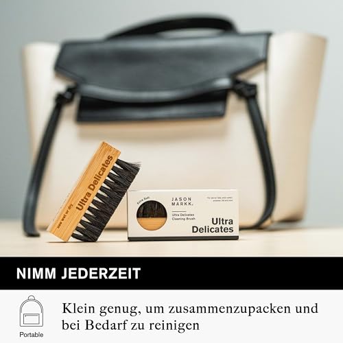 Jason Markk ultra Weiche Hut- und Schuhbürste, weiche Borsten, Bambusholz, für Leder, Wildleder, Nubuk, Baumwolle und andere Materalien