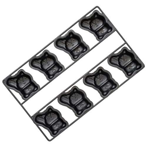 BIGULA Molde antiadherente de acero al carbono con forma de animal de dibujos animados de 8 cavidades, apto para horno, para niños, fiestas, postres, suministros para hornear