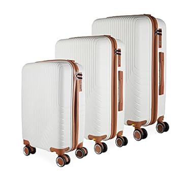 Cj Malas Polipropileno 3 Peças P, M, G Rodas 360 - Canadá (Branco)