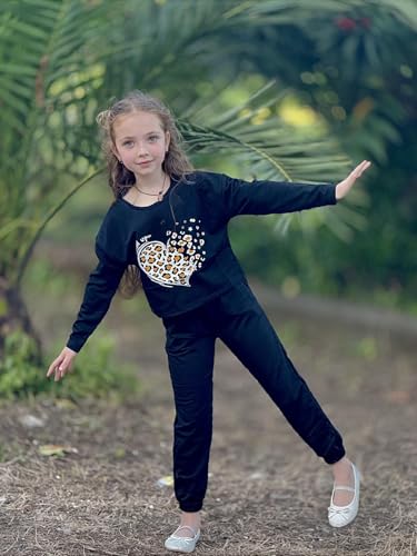 Image of Arshiner Girls 2 Piece Outfits Kids Tie Dye Sweatsuits Set Long Sleeve Shirt and Pants Set Size 5-14 Y