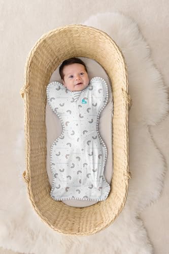 Image of Love to Dream Swaddle UP, Baby Sleep Sack, Self-Soothing Swaddles for Newborns, Improves Sleep, Snug Fit Helps Calm Startle Reflex, New Born Essentials for Baby,1.0 TOG, Medium 13-19lbs, Rainbow Dream