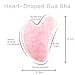 Contrybox Gua Sha Facial Tools, Rose Quartz Guasha Tool for Face & Eye, Puffiness Reducing & Jawline Sculpting Face Stone Gua Sha Tools for Skin Care Woman GuaSha Stone Tool, Pink