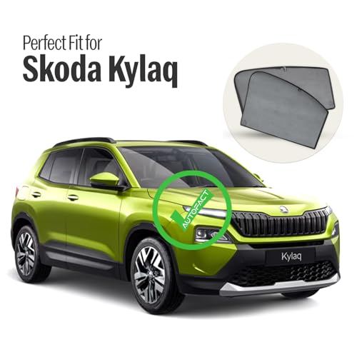 Image of Autofact Car Sunshades for Skoda Kylaq, UV Protection, Useful Car Accessories, Custom fit Sun Shades for Side Windows, Set of 6