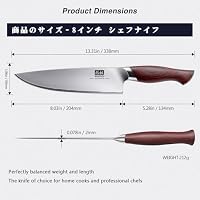 SHAN ZU Kochmesser 20 cm, Profi Küchenmesser Chefmesser – Ansicht 2