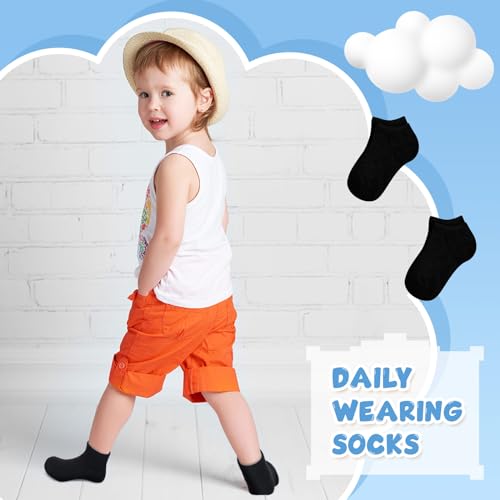 Jexine 200 Pairs Toddler Kids Low Cut Ankle Socks Half Cushion Low Rise Breathable Baby Socks for 2-4 Boys Girls4