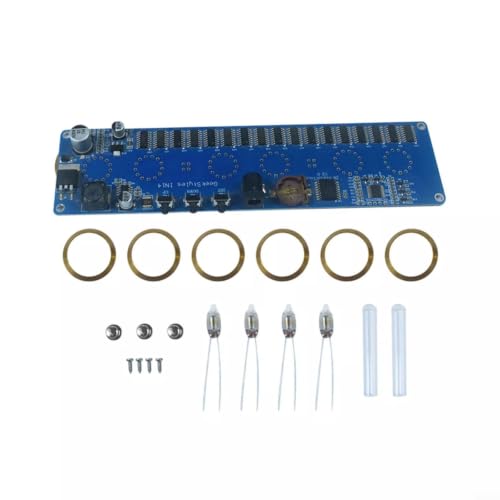 Reloj Nixie IN-14 kit de construcción de 6 dígitos con retroiluminación RGB y carcasa 6