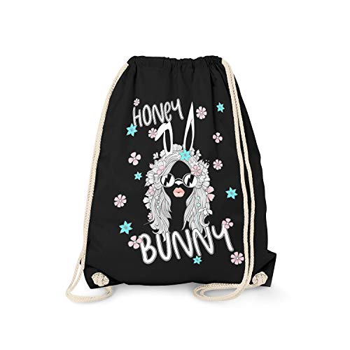 Bolsa de deporte con mensaje en alemán 'Honey Bunny' de Fashionalarm, ideal como regalo, conejo dulce, conejo, soltero, mujer, niña, color Negro , tamaño talla única