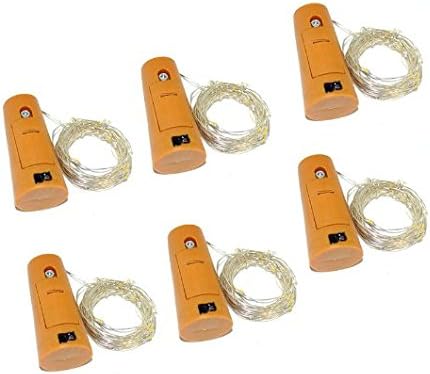 Frybrid Holiday Lighting Copper Wire Bottle Cork 20 LED String Lights Battery Operated Starry Rope Fairy Lights for Home Decoration ?Purple?