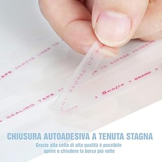 MGE - 100 Sacchetti in Plastica Trasparente 30 x 40 cm, Buste Trasparenti in Cellophane - Sacchetti Plastica Richiudibili con Chiusura Ideali per Vestiti, Pantaloni, Caramelle, Biscotto