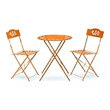 Alpine Corporation Indoor/Outdoor 3-Piece Bistro Set Folding Table and Chairs Patio Seating, Orange