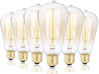 Vintage Edison Bulbs, Rolay 60w Clear Glass Dimmable Vintage Edison Light Bulbs for Home Deco, 6 Pack - coolthings.us