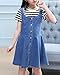 Girls Denim Dungaree Dress Kids Fashion Denim Skirt Stretch Jeans Dungarees Dress Pinafore Blue 9-10 Years