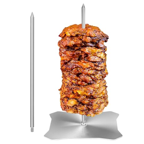 usefulbeauty Pincho Vertical - Pincho De Carne Vertical De Acero Inoxidable | Soporte De Pinchos Para Horno Tacos Pollo,Barbacoa Camping Al Aire Libre Kebab Chawarma