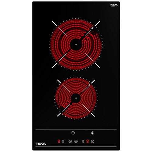 Teka TBC 32010 TTC Placa Modular vitrocerámica de 30cm con 2 Zonas | Negro | 5.8 x 30 x 51 | Sistema fácil instalación Fast-Click, Normal