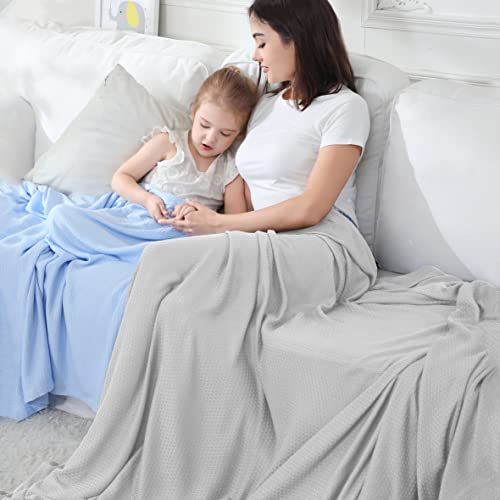 Vhome Cooling Blankets For Hot Sleepers, 100% Bamboo Summer Blanket For Adults Kids, Lightweight Breathable Throw Can Keep Body Cool For Night Sweats, For Bed Sofa And Everywhere Cool Grey 79''X91'' #TOP4