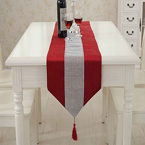 Chemin de table rouge européen strass 32 cm cadeau maison - 3