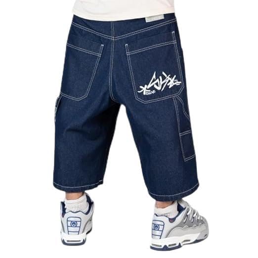 Jorts hip hop skate en denim oversize bleu lavé pour vos sessions urbaines