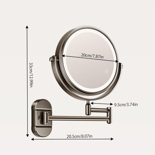 Miroir maquillage grossissant LED salle de bain miroir double face réglable 360