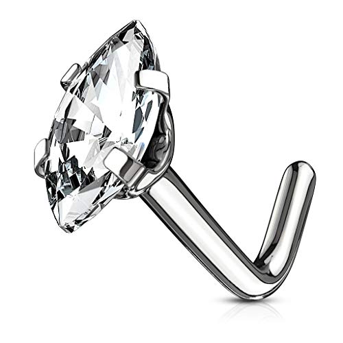 Forbidden body jewelry 20g surgical steel fancy marquise shape cz…