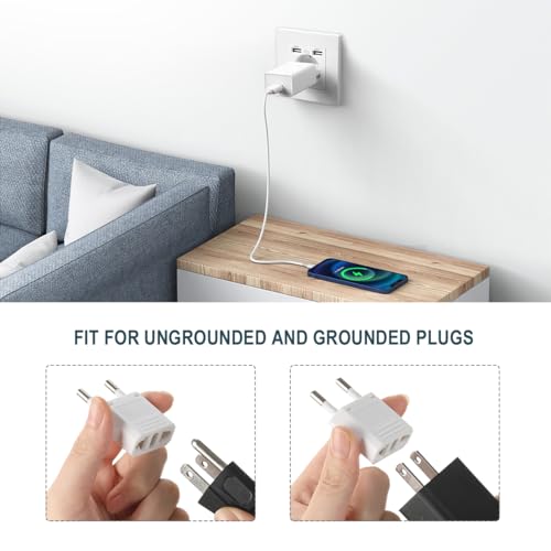 Lenink 6 Packs US to Europe Plug Adapter, Type C Travel Adapter, Fireproof Portable European Power Converter Plug for USA to EU Italy France Germany Spain Maldives4